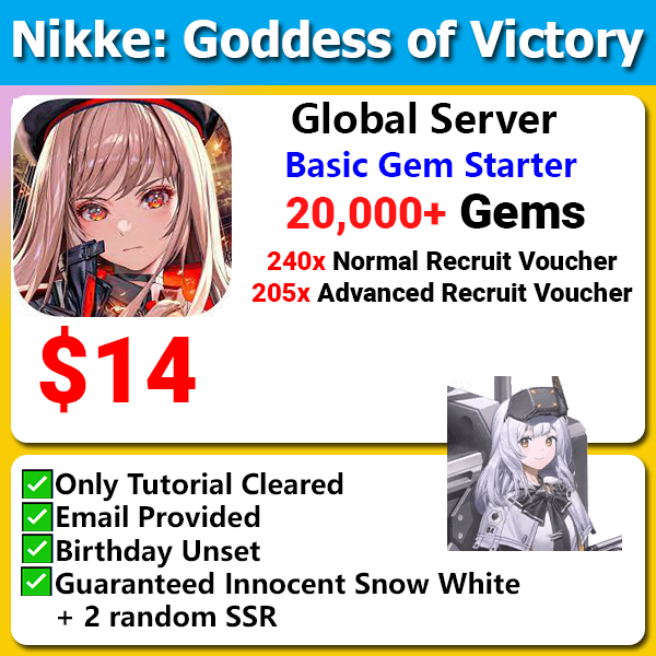 [Global] Goddess of Victory: Nikke Fresh Jackpot Starter 20000+💎 445+ Recruit Voucher