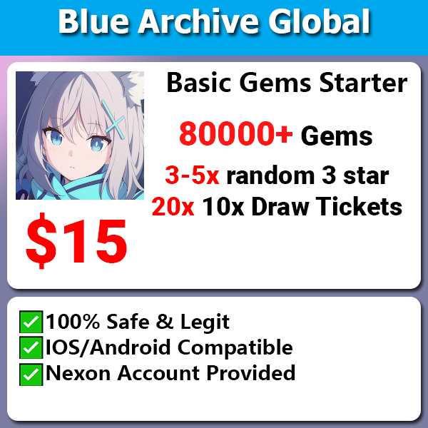 [Global] Blue Archive 80000+💎 Gem Starter