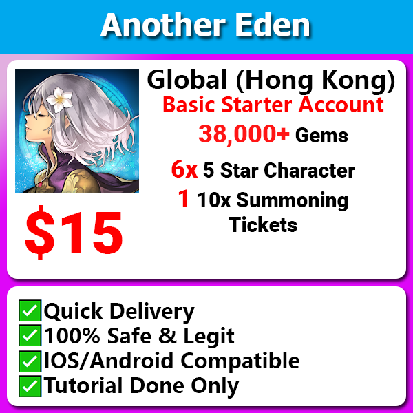 [Global Asia] Another Eden 38,000+💎Starter 1 10x Summon Ticket