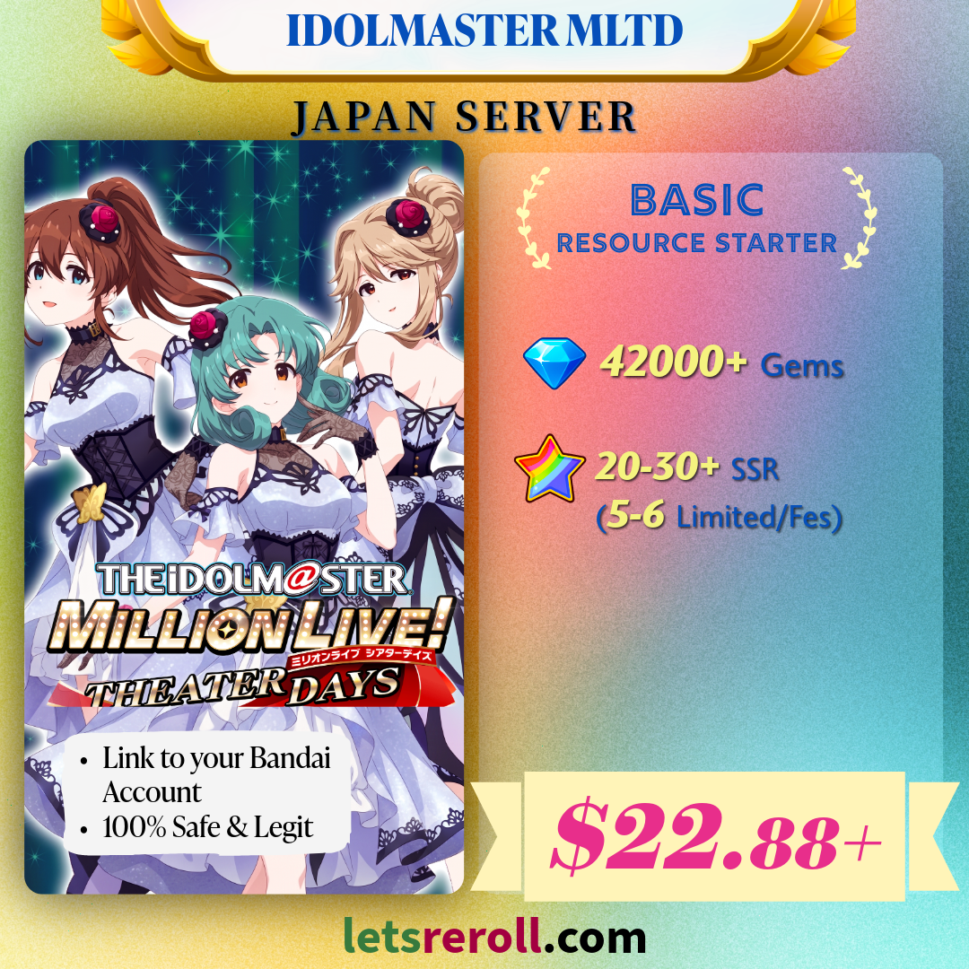 [Japan][Android] Idolmaster Million Live Theater Days MLTD Basic Starter 42,000 Gems 20-30+ SSR