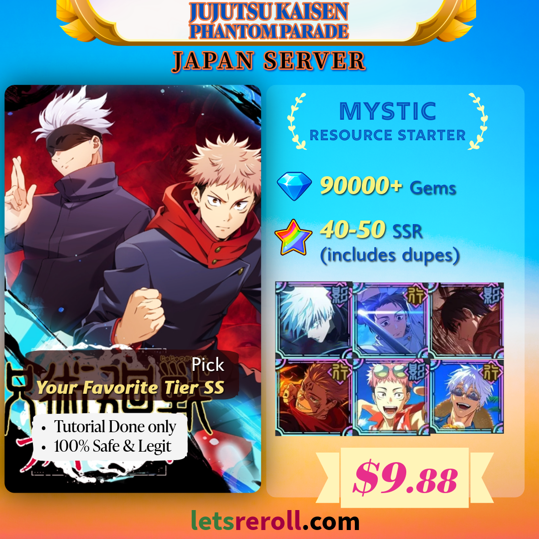 [Japan] JJK Jujutsu Kaisen Phantom Parade 90000+💎 Mystic Resource Starter