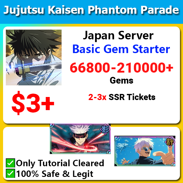 [Japan] JJK Jujutsu Kaisen Phantom Parade 66800+💎 Fresh Starter