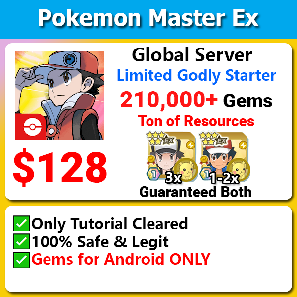 [Global Android] Pokemon Master EX Limited Ash & Pikachu + Sygna Suit Red (Thunderbolt) & Pikachu 210,000 Gems