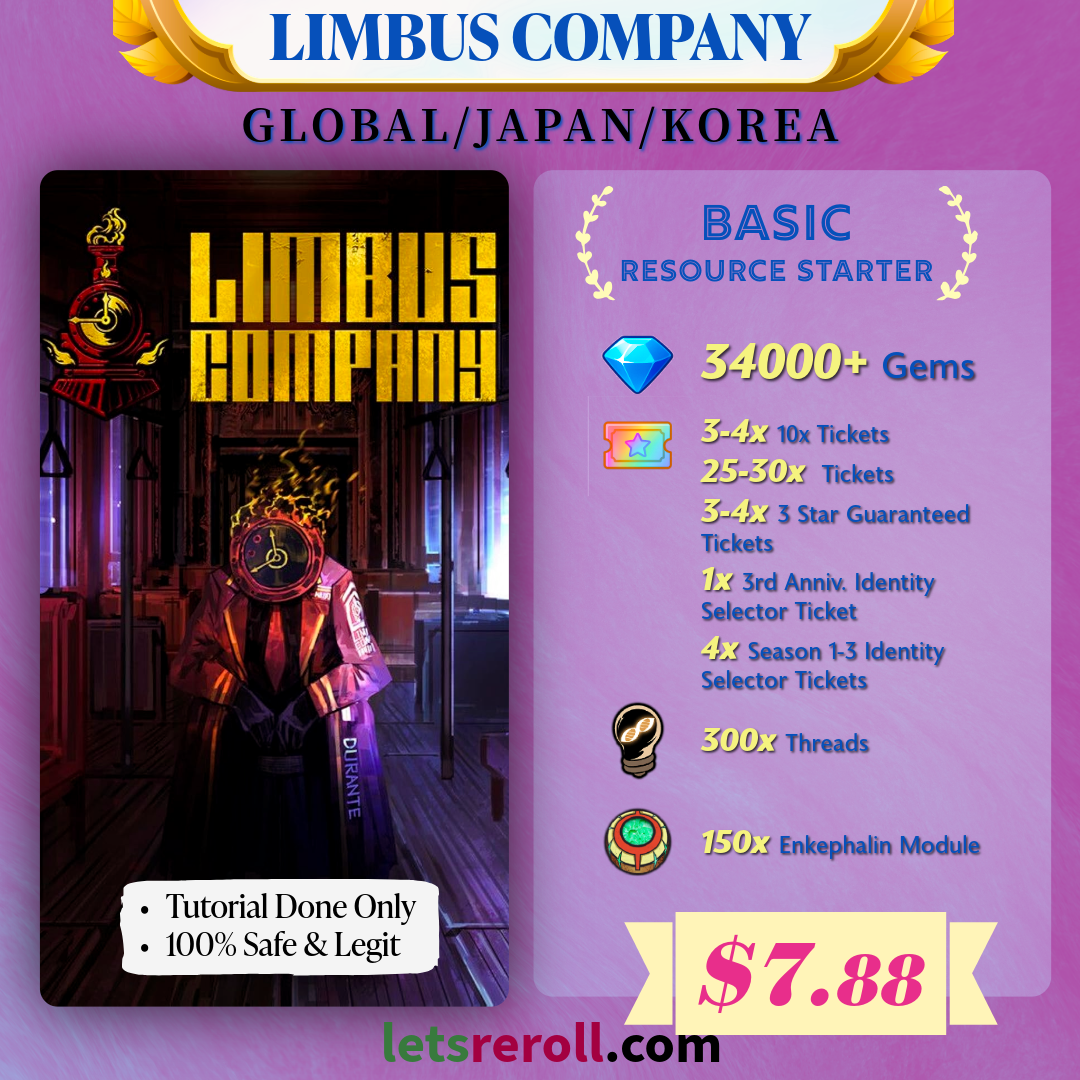 Limbus Company Basic Resource Starter 34000💎