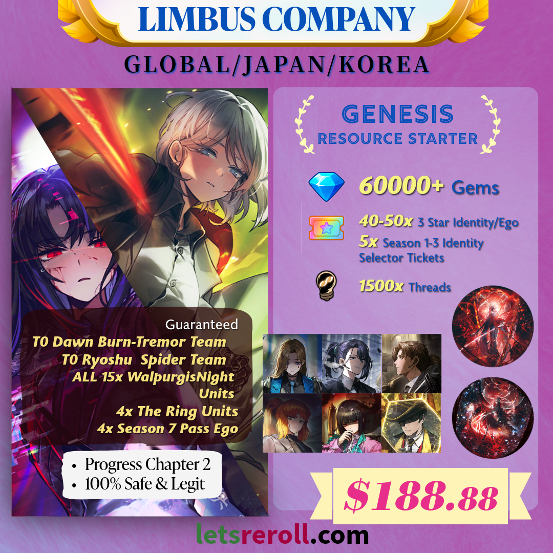 Limbus Company Genesis Resource Starter 60000💎All Walpurgis Night Units