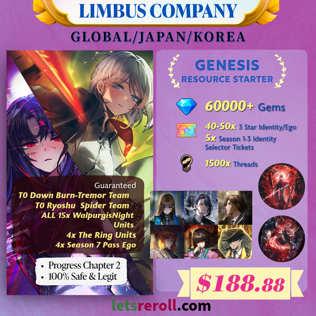 Limbus Company Genesis Resource Starter 60000💎All Walpurgis Night Units