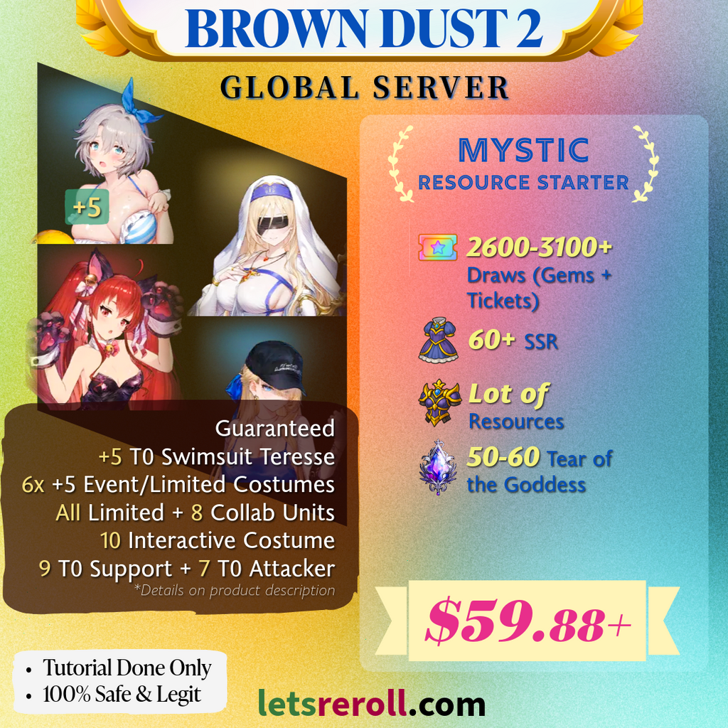 [Global] Browndust 2 Mystic Resource Starter 💎 Total 2600-3100 Draws