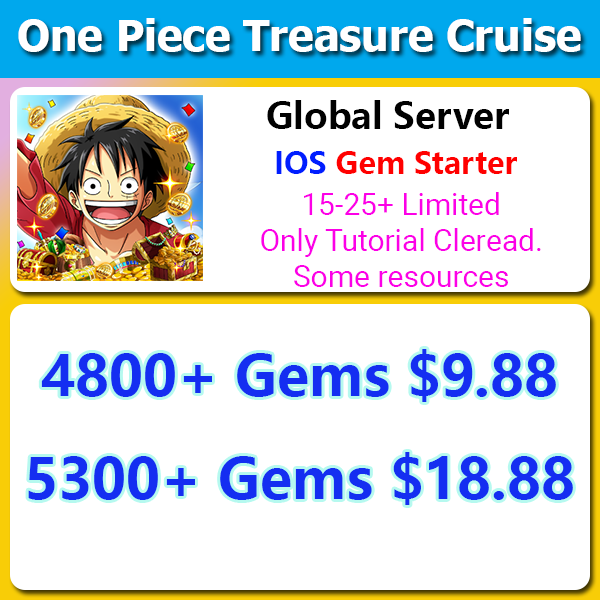[Global Server][IOS] One Piece Treasure Cruise OPTC 4800-5300+💎