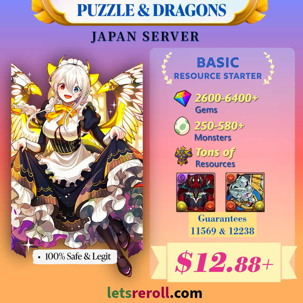 [Japan/Asia] Puzzle & Dragon 2600-6400+💎 Starter 250-600+ Monsters Enigma (11569) + White Gundam (12238)