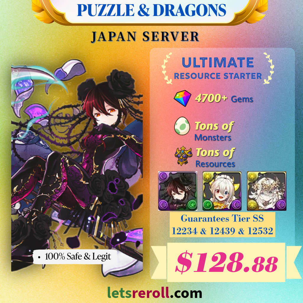 [Japan/Asia] Puzzle & Dragon 4700+💎 Starter with Tier SS Rosetta Themis Maid Ideal