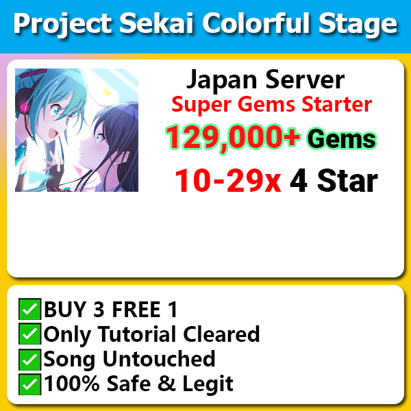 [Japan] Project Sekai Colorful Stage PJSK 129,000 💎Gems Starter with 10-29 4 stars