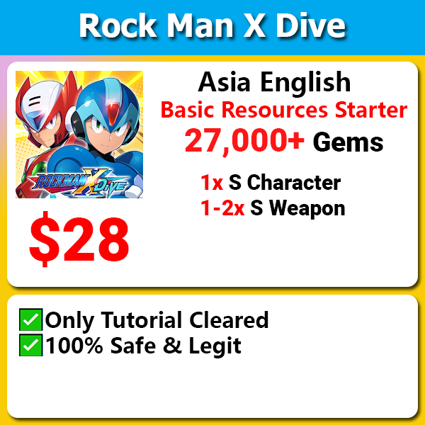 [Asia English] Rockman X Dive Megaman MMXD 27000+ Gems Starter
