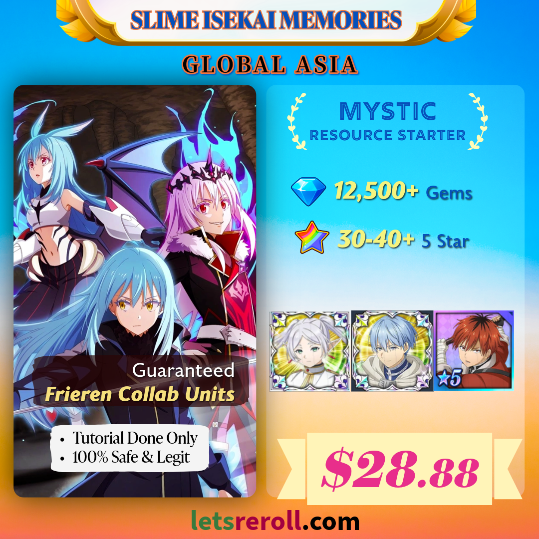 [Global Asia] SLIME Isekai Memories 12000-125000+ Gems Mystic Resource Starter