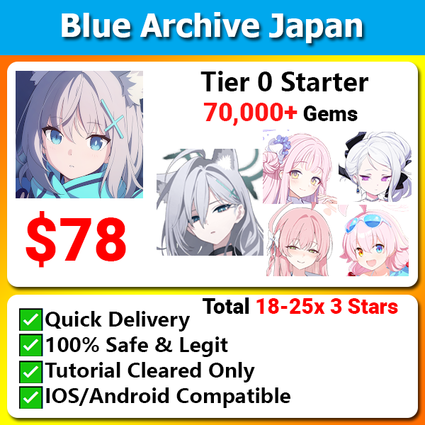 [Japan] Blue Archive ブルーアーカイブ Special Bunny Starter 70,000+ Gems Limited Shiroko Terror Mika Hina Dress Haruko Swimsuit Hoshino Swimsuit