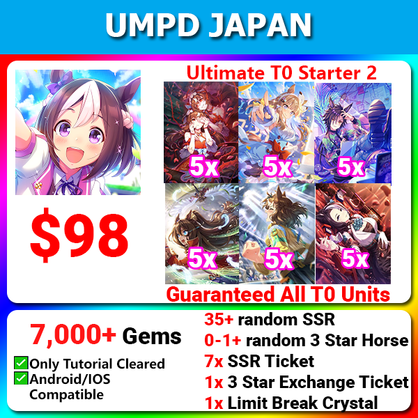 [Japan] Uma Musume Pretty Darby UMPD ウマ娘 プリティーダービー Ultimate T0 Starter 7000💎