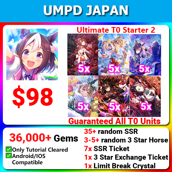 [Japan] Uma Musume Pretty Darby UMPD ウマ娘 プリティーダービー Ultimate T0 Starter 36000💎