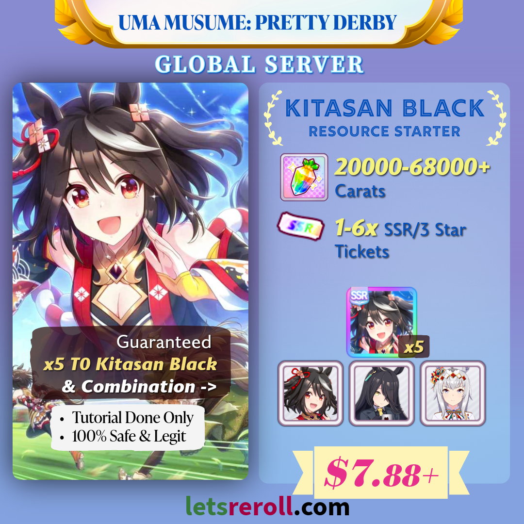 [Global] Uma Musume Pretty Darby UMPD Kitasan Black Starter 20000-68000+Carats