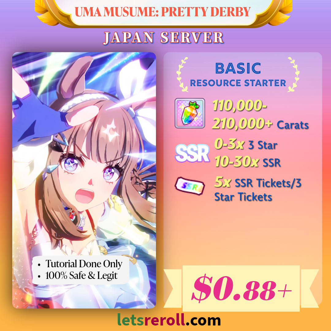 [Japan] Uma Musume Pretty Darby UMPD Basic Resource Starter 110000-210000+Gems