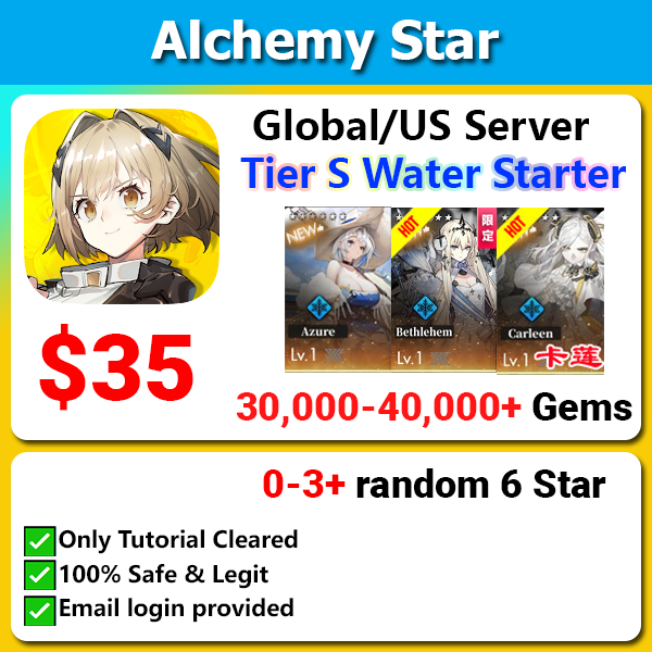 [Global/US] Alchemy Star Godly Water Starter 4 with Tier S Azure/Bethlehem/Carleen