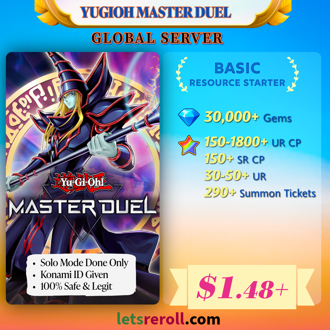 Yugioh Master Duel Basic Resource Starter 30,000+ 💎 150-1800 UR CP
