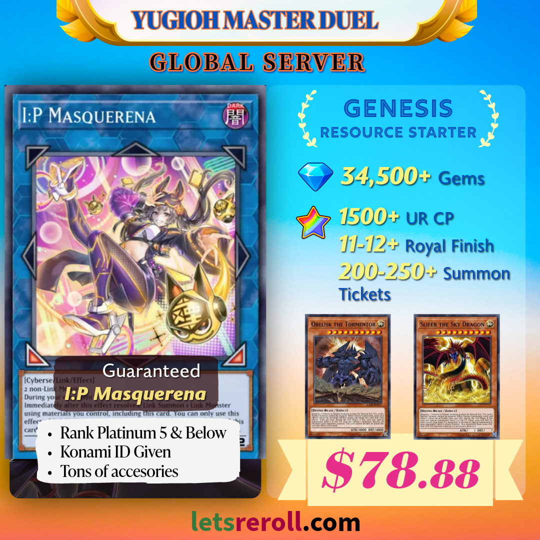 Yugioh Master Duel Genesis Resource Starter 34500+ 💎 I:P Masquerena