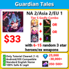 [NA2/ASIA 2/EU 1] Guardian Tales Tier S Godly Starter with 6-15 random 3 star/ex weapon
