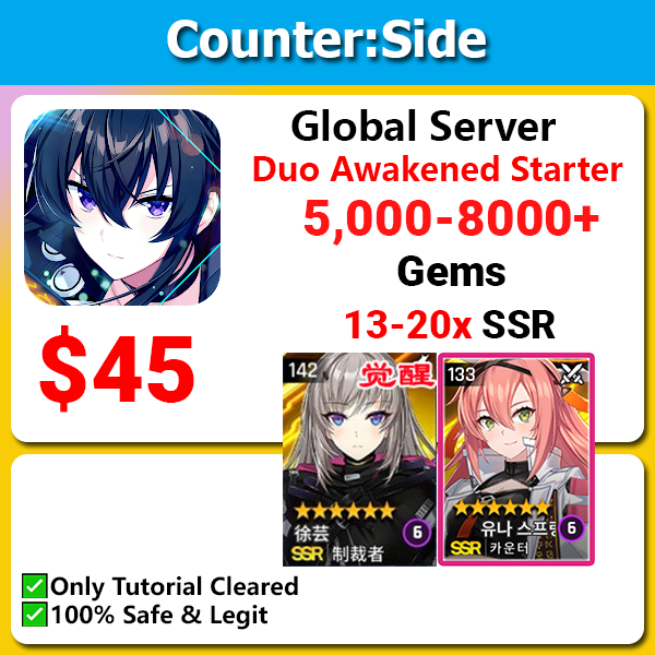 [Global] Counter:Side Duo Awaken Seo Yoon  Yuna Starter 13-20 ssr 5000-8000 gems