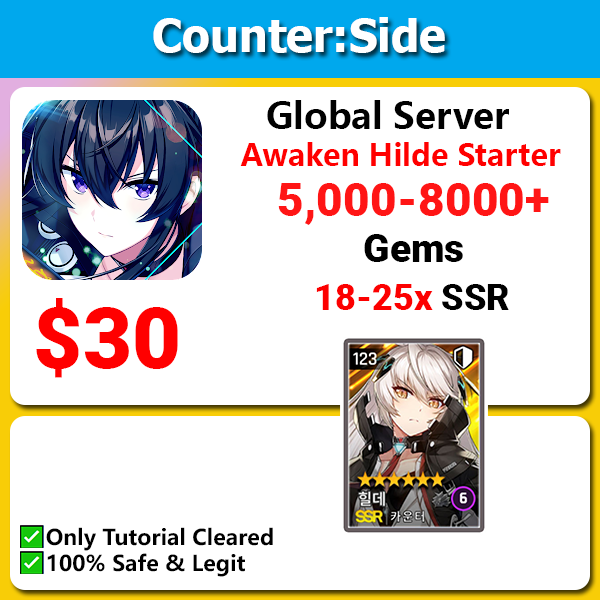[Global] Counter:Side Awaken Hilde Starter 18-25 ssr 5000-8000 gems