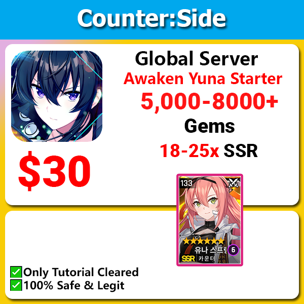 [Global] Counter:Side Awaken Yuna Starter 18-25 ssr 5000-8000 gems