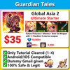 [ASIA 2] Guardian Tales Ultimate Starter Future Princess + Marina with Ex weapon, 3+ 3star/ex weapon, 10,000+ Diamonds, 300+- mileage, 3,000 coffee
